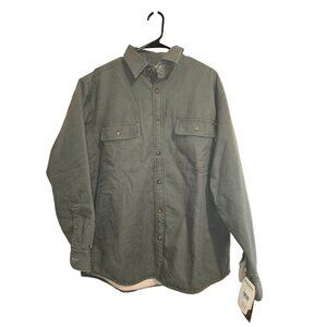 NWT Woolrich Mens Olive Padded Work‎ Jacket Duster M 100% Cotton Outer Gorpcore